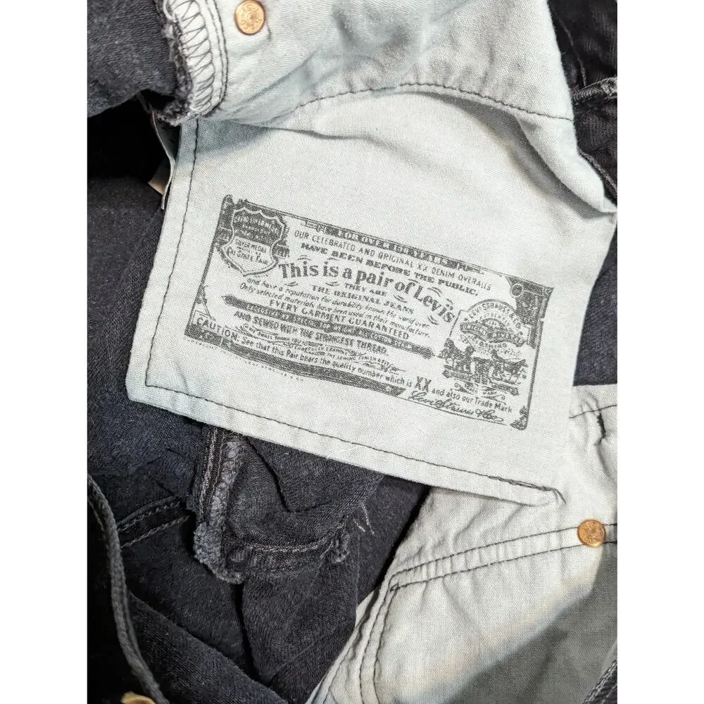 Vintage Levis 501 Jeans Y2K Mens 36 x 30 Black Charcoal Wash Guatemala VTG
